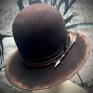 RAMBLE ON Custom Redesigned Dynafelt Open Crown Hat